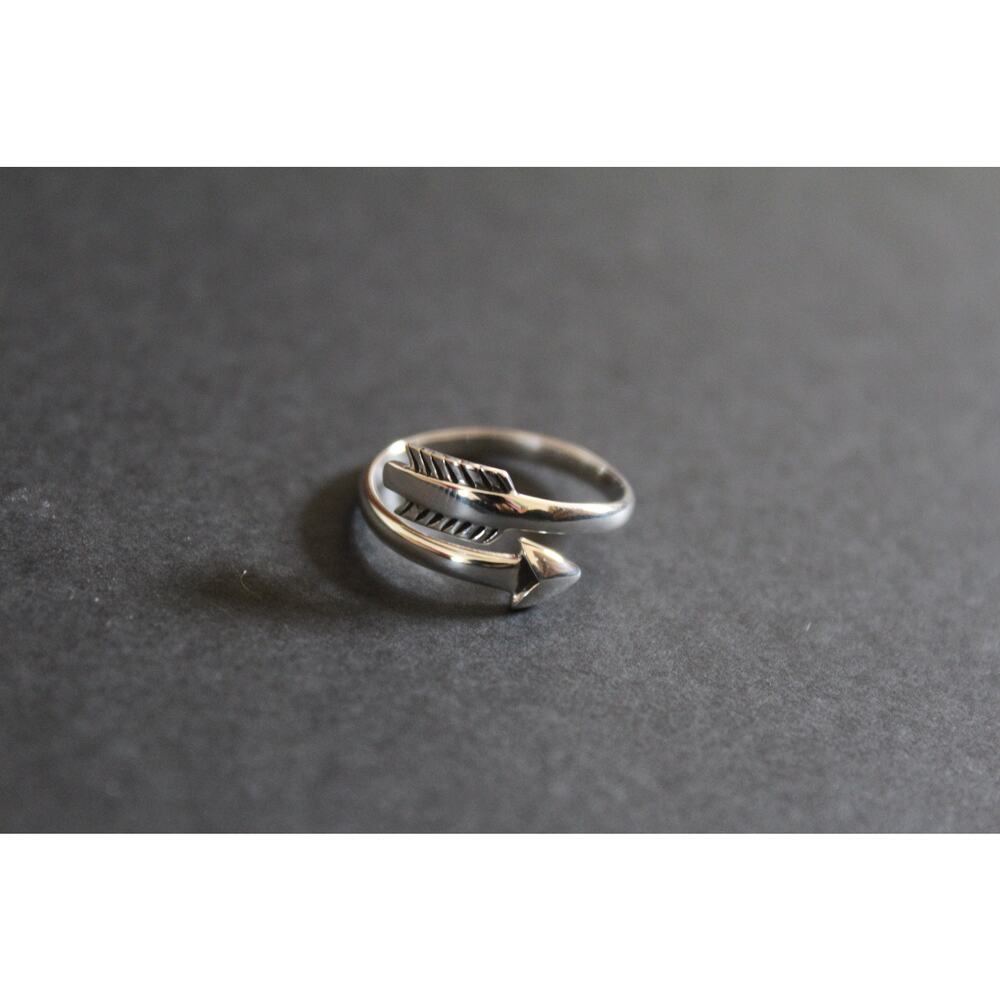 Sterling Silver Adjustable Ring - Arrow Ring, Sil… - image 3